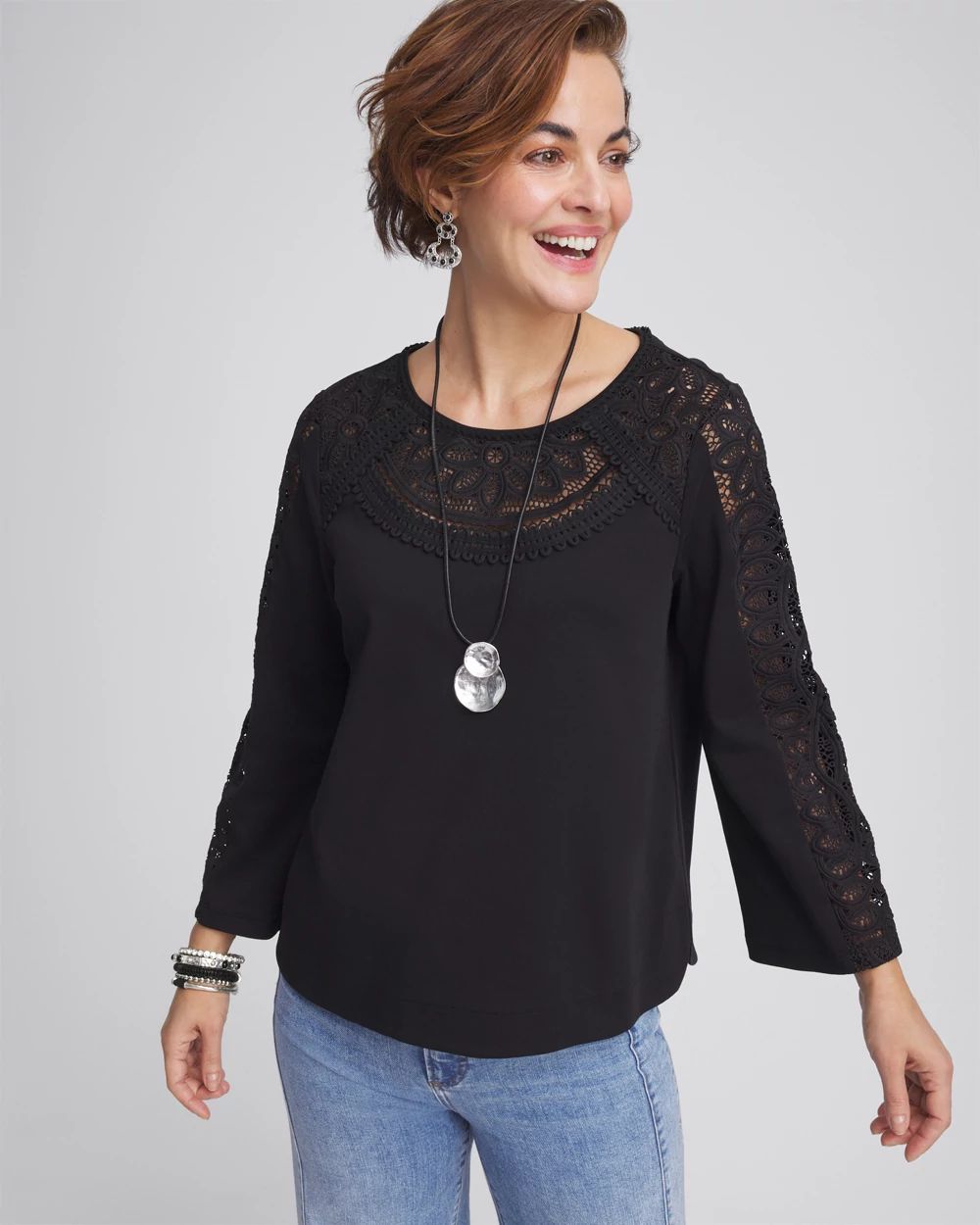Lace Cut-Out Tee | Chico's